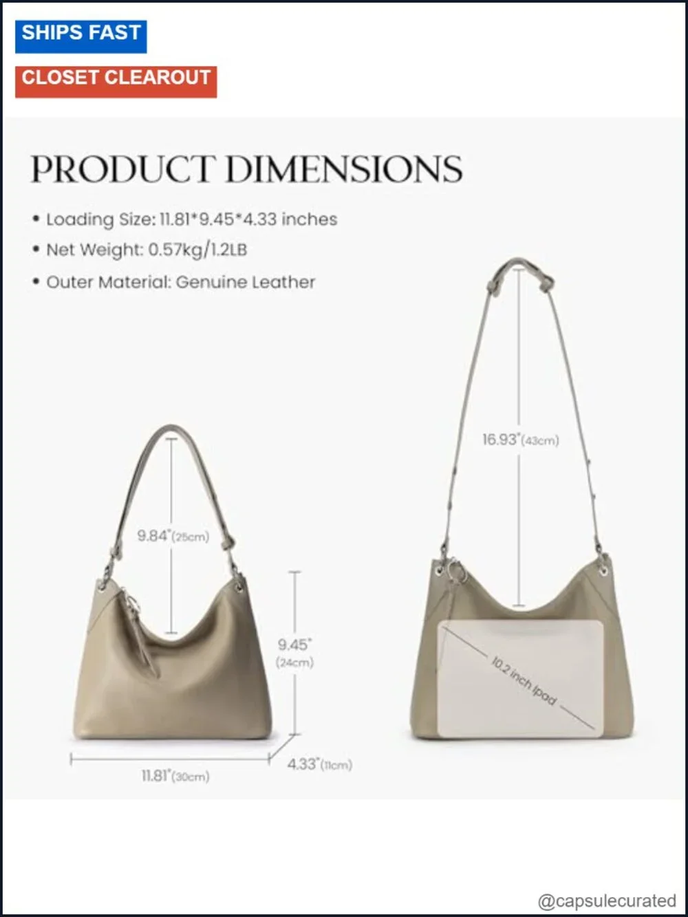 Genuine Leather Hobo Bag Crossbody Purse with Adjustable Strap